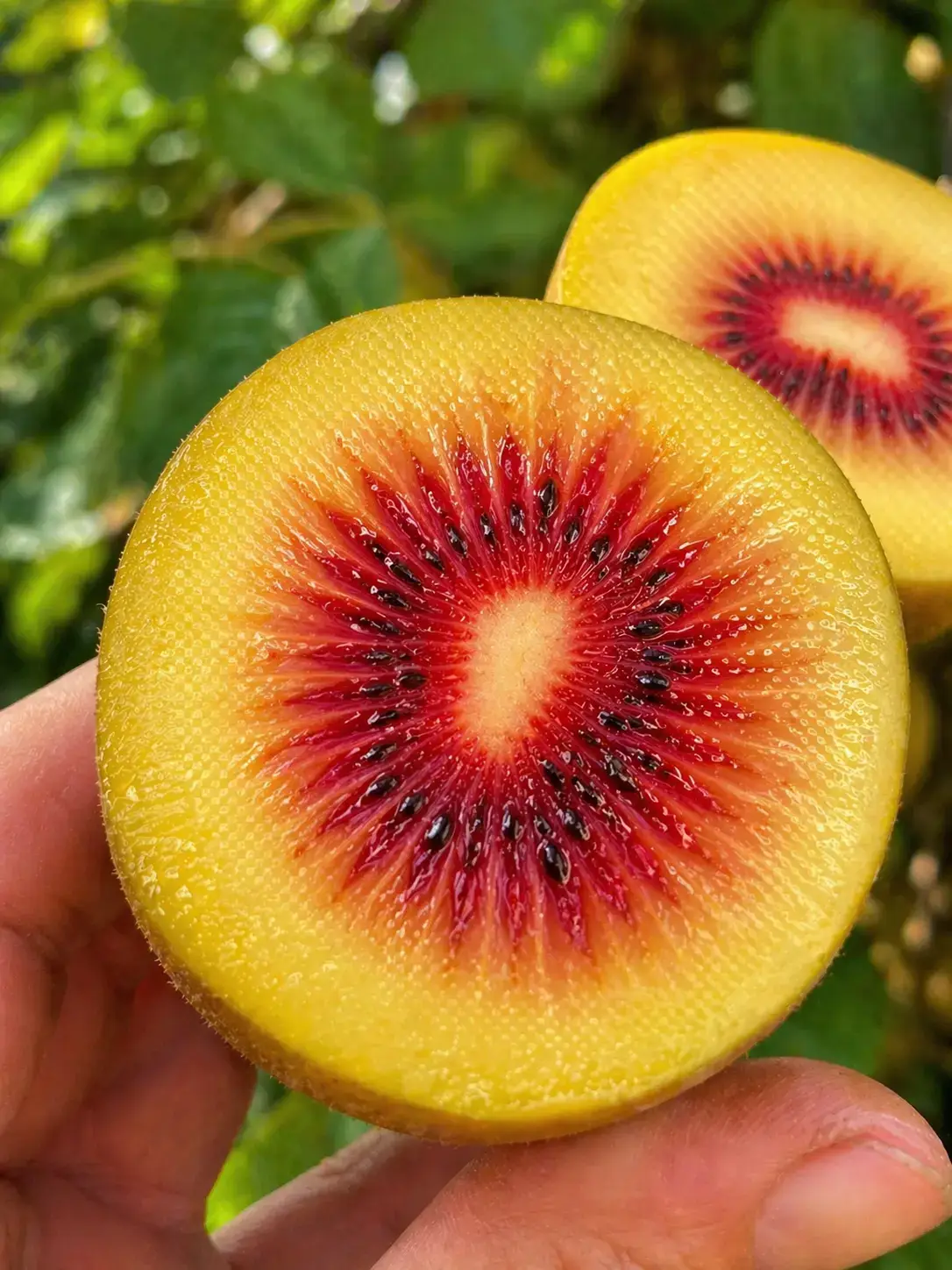 Крупний план плоду ківі Золотий Рубін